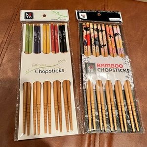 2 Packages of Bamboo Chopsticks (5 Sets of Chopsticks in Each Package)